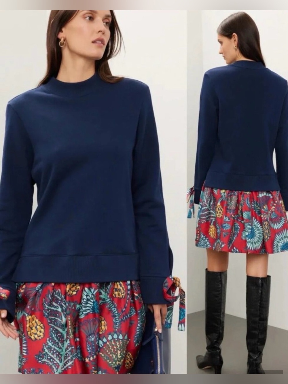 NWT La DoubleJ Mixed media sweatshirt Sweater